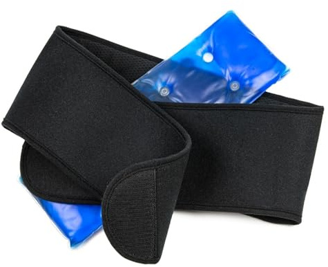 Niedrigere Rücken Therapie Wärme Gel Kissen Und Elastischer Gürtel Mit Passender Tasche Tragbar, Wiederverwendbar, Magische Sofortige Wärme (Verpackung & Farben Können Abweichen