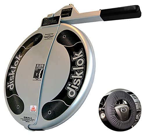 Disklok S 390 Silber inkl. Lenkrad-Schoner - Lenkradkralle + Airbagschutz für Lenkräder mit 35-38,5 cm ø (für Linkslenker EU ohne UK)