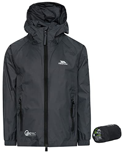 Trespass Qikpac Mixte veste à capuche poches extérieur - gris - 3-4Y