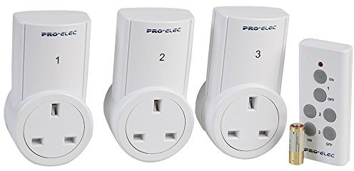 PRO ELEC BHC9938B-3 10A Remote Control Socket, 3 Pack