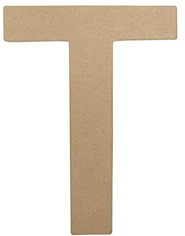 Décopatch AC413O Buchstabe T aus Pappmaché 5x22x30cm Kartonbraun