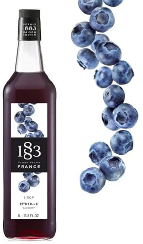 1883 Maison Routin Premium Blueberry Syrup – Natural Fruit Syrup, Perfect for Cocktails & Mocktails, Ice Tea, Smoothies, Desserts, Vegan-Friendly, Allergen-Free – 1L Glass Bottle