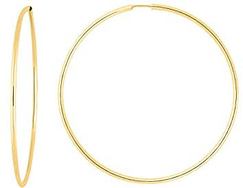 My Gold Damen Creolen Ohrringe Gold 585 Echtes Gelbgold (14 Karat) Ø 50mm Gross Damenohrringe Goldohrringe Viva Romana V0004855