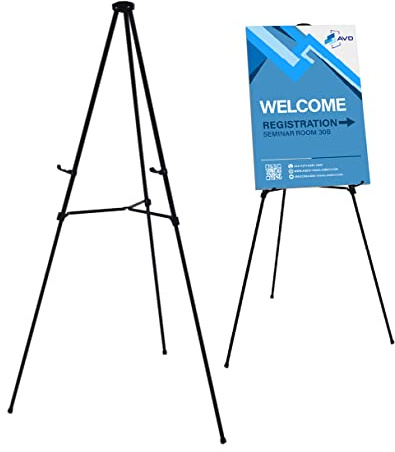 Leichte verstellbare Aluminium-Display-Staffelei, 177.8 cm Schwarz / (MEHRWEG)
