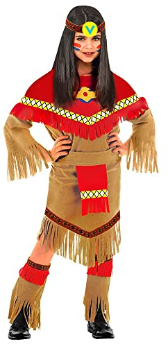 W WIDMANN MILANO Party Fashion - Kinderkostüm Indianerin, Kleid, Häuptlingstocher, Faschingskostüme