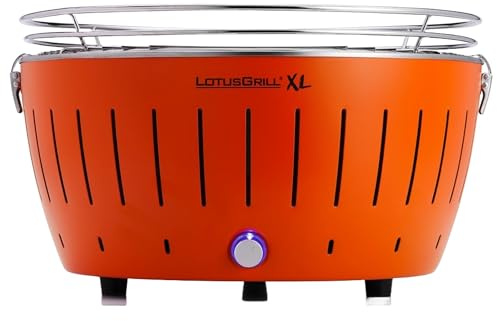 LotusGrill G-OR-435 - Barbacoa de carbón sin humo XL, color naranja