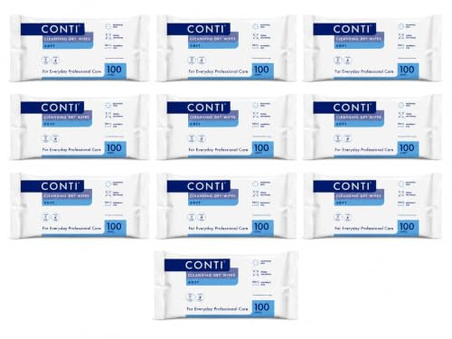 Synergy Health 10 Packs of 100 Conti Soft Large Dry Patient Cleansing Wipes