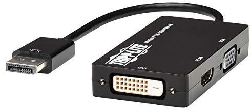 Eaton Tripp Lite DisplayPort to VGA/DVI/HDMI All-in-One Converter Adapter, DP Ver 1.2, 4K 30 Hz HDMI (P136-06N-HDV-4K)