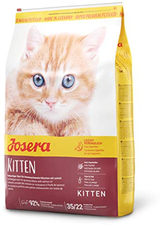 JOSERA Kitten (1 x 10 kg) | Kitten | Premium Trockenfutter für heranwachsende Katzen & Katzen-Mütter in der Säugezeit | Lachs & Geflügel | leicht verdaulich | weizefrei | Katzenfutter | 1er Pack