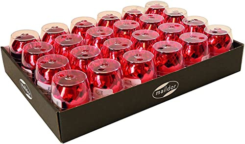 Clairefontaine 612006C Box (mit 24 Geschenkbänden, 10 m x 7 mm, ideal für Ihre Geschenke, Metalleffekt) 24er Pack rot
