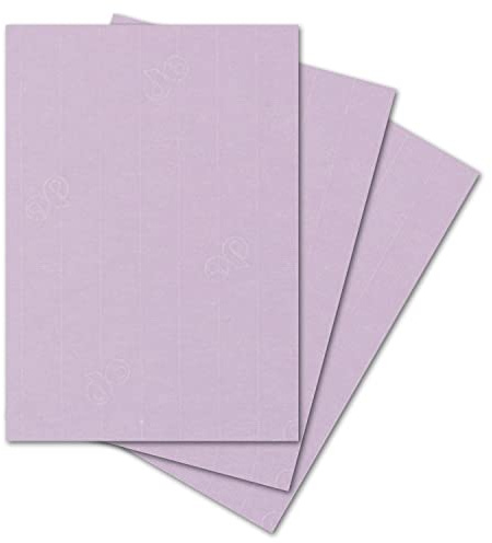 ARTOZ 50x Briefpapier - Flieder DIN A4 297 x 210 mm - Edle Egoutteur-Rippung - Hochwertiges Designpapier Urkundenpapier