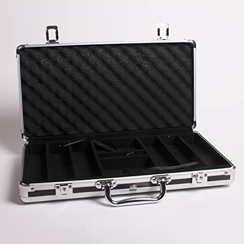 300 Piece Redtooth Poker Empty Wooden Poker Chip Case with Strong Handle & Lock