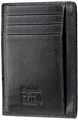 flintronic Leder Geldbörse Herren, Kartenetui aus Leder, Mini eldbörse Leder mit RFID Schutz, Slim Wallet Kreditkartenetui, Geldbeutel Kleine Portemonnaie mit Kartenfächer/Münzfach/Kleingeldfach