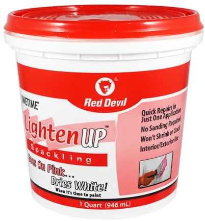 Red Devil 0574 ONETIME Lighten Up Lightweight Spackling, 1 Quart