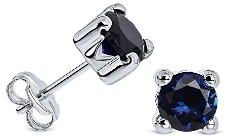 MIORE Schmuck Damen, Gelbgold/Weißgold 9 Karat 375, Goldene Ohrringe Damen, Ohrstecker Gold mit Zirkonia in Krappenfassung, Hypoallergene Ohrringe Handgefertigt, Goldschmuck in hochwertiger Schmuckbox