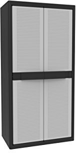 Terry - Jumbo Cab 2900 Qblack, Armoire à 2 portes, 3 Étagères Intérieures Réglables, pour Intérieur et Extérieur Couvert, 89,7x53,7x180 cm