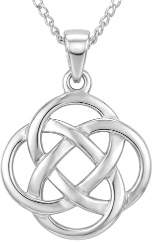 Alexander Castle Solid 925 Sterling Silver Celtic Knot Celtic Pendant Necklace for Women - Celtic Jewellery with 18 Chain & Jewellery Gift Box - 16mm