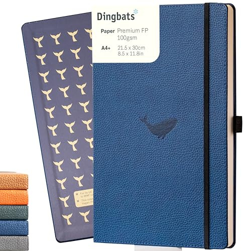 Dingbats* - Wildlife Plain Extra Large A4 Notebook - PU Leather Hardcover Journal for Work, Writing - Pocket, Elastic Closure, Pen Holder, Bookmark