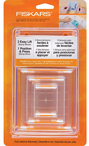 Fiskars 106150-1001 Stempelblock-Set, transparent, 4-teilig, Weiß