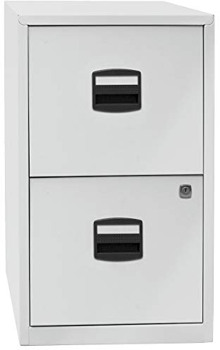 Bisley Home Hängeregistraturschrank PFA, 2 HR-Schubladen, Metall, 645 Lichtgrau, 40 x 41.3 x 67.2 cm