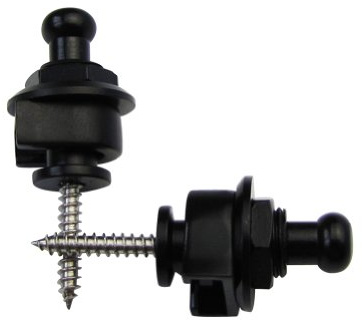 Musiclily Basic Gitarre Strap Locks Security Lock Gurtpins Schwarz 2 Stück | Metall, für E-Gitarre /Akustik Klassische Gitarre/Bass