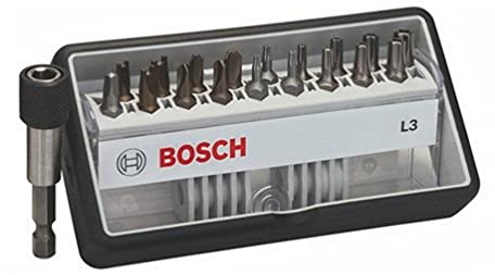 Bosch Professional 18+1tlg. Schrauberbit-Set Extra Hart für Security-Torx-, Tri-Wing-, Spanner- und Innenvierkant-Schrauben, 2607002569