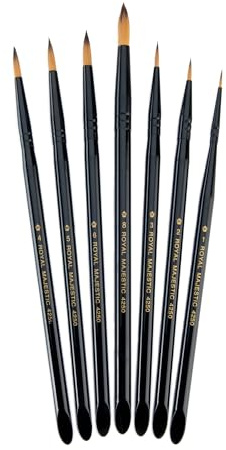 Majestic Royal and Langnickel Short Handle Paint Brush Set, Round, 7-Piece