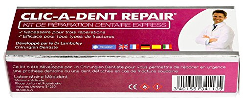 CLICADENT-Kit di riparazione per dentiera rota,incrinata,o Che Hanno Perso un Dente