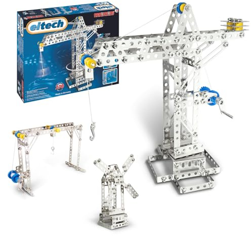 Eitech Crane and Windmill Construction Set and Educational Toy - Intro to Engineering and STEM Learning, Steel (10005-C05)