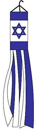 AZ FLAG - Drapeau Manche à Air Israël - 150 cm - Windock Israélien 100% Polyester Avec Clip en Métal