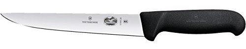 Victorinox Fibrox Stechmesser/Küchenmesser, Extra Scharfe Klinge, Rostfreier Stahl, Spülmaschinengeeignet, schwarz
