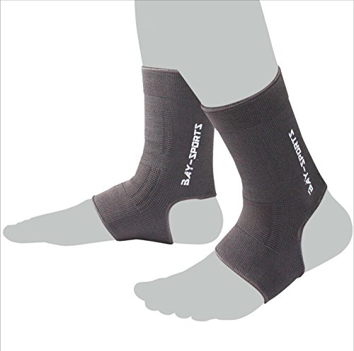BAY Sports Uni Grau 2x elastische Fußbandagen Dark Gray (S)