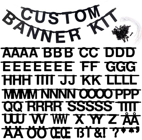 SUNBEAUTY DIY Buchstaben Girlande Schwarz Alphabet Banner über 100 Letters Party Dekoration Zimmer Deko