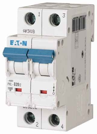 Eaton PXL Miniaturüberlastschalter Typ B, Pol 2-polig 20A 400V ac, Abschaltvermögen 10 kA xPole 48 V dc