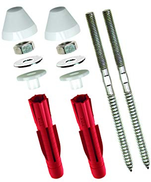 TOX Urinalbecken-Befestigung Piss-Fix XL White, mit Allzweckdübel Tri 14x75 mm + Stockschrauben M10 x 140 mm und Abdeckkappen weiß, 1 Set, 04510148