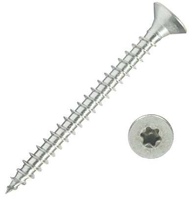100 Spanplattenschrauben 4,5x40 Edelstahl A2 V2A VA Torx Vollgewinde Holz | Edelstahlschrauben Spanplattenschrauben mit Senkkopf, Holzschrauben, Holzbauschraube, Universalschrauben mit verstärktem Kopf