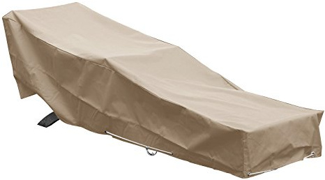 GREEN CLUB Housse De Protection pour Chaise Longue transat de Jardin Haute Qualité Polyester doublée PVC L 205 x l 70 x h 60 cm Couleur Beige