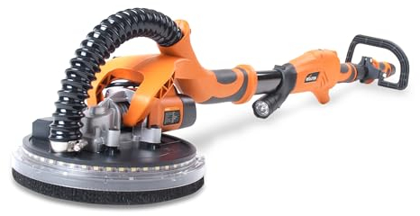 Evolution Power Tools R225DWS Telescopic Dry Wall Sander with LED Torch and 6 Sanding sheets, 225 mm