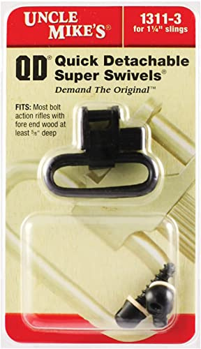 Uncle Mike's QD 115 Swivel - Tri-Lock - Standard Swivels QD 115 RGS Blued 1 1/4', Wood Screw Type, Clam 13113, Black