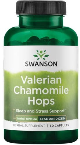 Swanson Valerian Chamomile Hops Sleep Complex 60 Capsules