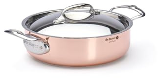 de Buyer - Niederer Bratentopf aus Kupfer mit Deckel aus Edelstahl PRIMA MATERA - 24 cm - 6241.24