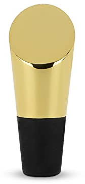 Viski Heavyweight Stainless Steel Wine Bottle Stopper, Gold Finish with Soft Touch Silicone Base Wine Stopper, Red and White Wines Preserver, Perfect for Parties, Home Bar Accessories, Set of 1