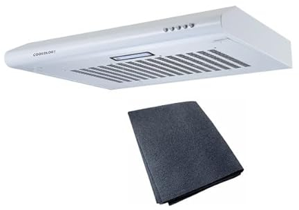 Cookology VISOR600WH Extractor Fan | 60cm Visor Cooker Hood in White with Filter