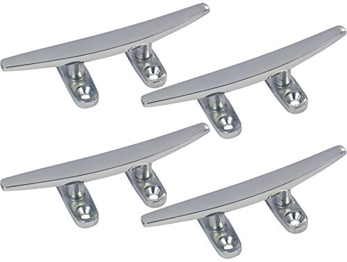 PRIOstahl Bootsklampe Premium Edelstahl V4A 150mm 4er Set 4-Loch | Belegklampe Rostfrei Festmacherklampe Salzwasserbeständig Boot Yacht Marine