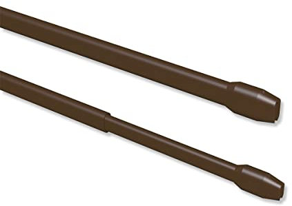 Interdeco Vitragestangen/Scheibenstangen Braun (8 Stück), ausziehbar 80-140 cm
