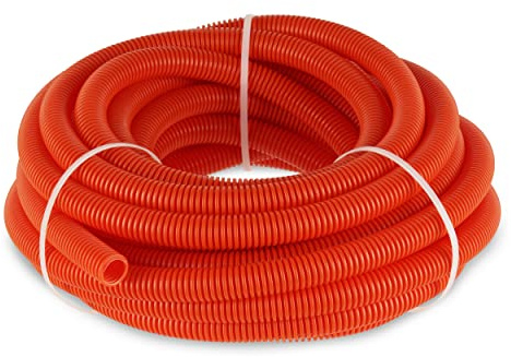 REV Kabelrohr EN20 flexibel 25m 320N/5cm, -5°C bis +60°C, orange | Leerrohr für Erdkabel I schwer entflammbar