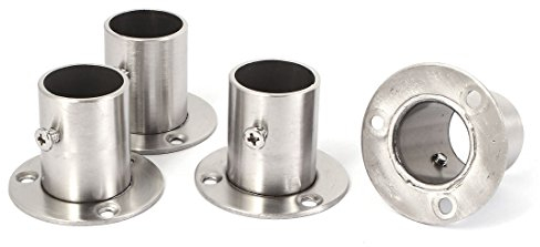 sourcing map 4 Stück Schrank Edelstahl Hängeschiene Sockelstütze für 25mm Durchmesser Rohr DE de