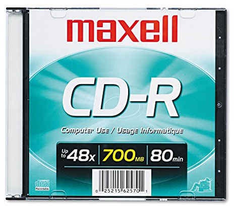 Maxell CD-R 48X 700MB 1-Pack Jewel Case