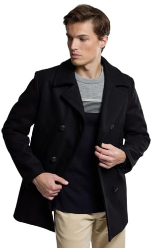 Armor Lux Homme Caban Cap Sizun Homme Manteau, Noir (010 Noir), L EU
