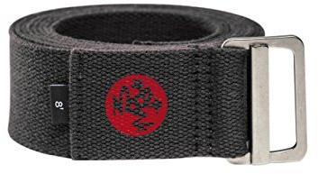 Manduka Align Yoga Strap - Lightweight Cotton, Secure, Slip Free Support, Thunder Grey, 1.75 Inch Wide, 8 Feet (244cm)